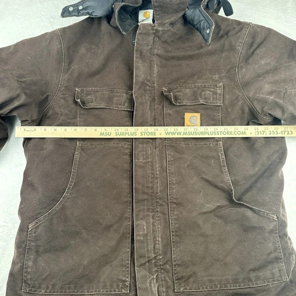 Mens XL TALL XLT Carhartt C26 DKB Chore Coat Jacket w/ Detachable Hood A148 DKB